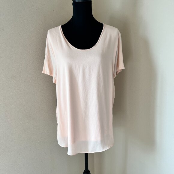 Ann Taylor LOFT Mixed Media Top Blouse - Peach - Size XL - Picture 1 of 9